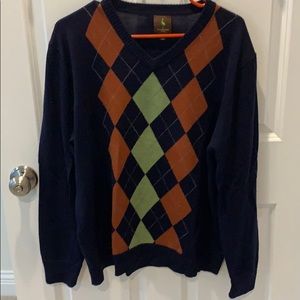 Navy Tailorbyrd Argyle Sweater